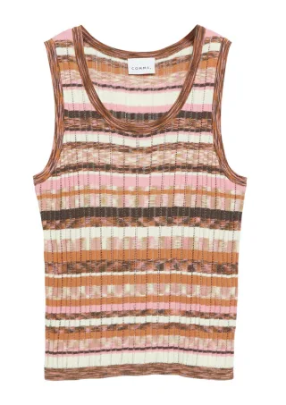 comma - Gestreifter Strick-Pullunder pink/orange - Gr. - 40