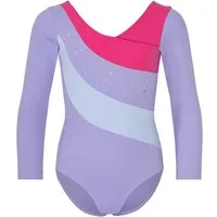 tanzmuster Turnanzug Kiki Mädchen ärmellos, Gymnastikanzug mit Glitzersteinen für Kinder