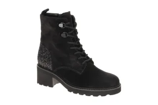 Gabor 76.635 Schwarz Damen Stiefeletten Velour Rei?verschluss Absatz 4cm