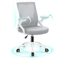 ALFORDSON Bürostuhl komfortable Lendenwirbelstütze, ergonomisch, (1 St), mit Rollen, klappbare Armlehnen