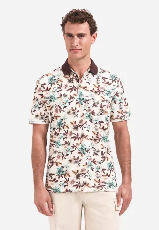 No Excess - Polo Short Sleeve Printed Seablue - Gr. - XXL