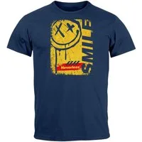 Neverless Print-Shirt Herren T-Shirt Printshirt Smile Graffiti Design Drippy Face Männer mit Print
