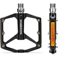 ROCKBROS Fahrradpedale mit Reflektoren Platform Pedale aus Aluminiumlegierung (Rennrad, BMX, E-Bike, 1-tlg., Antirutsch Ultraleicht 9/16 Zoll Fahrrad Pedale für MTB)