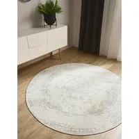 benuta Teppich Sia, rund, Höhe: 6 mm, Vintage-Look, Kurzflor, Retro Teppich Wohnzimmer, Schlafzimmer