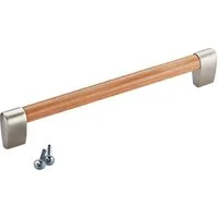 SO-TECH® Möbelgriff Bügelgriff SW151 BA 192 mm, inkl. Schrauben (1-St), Edelstahloptik / Buche natur von SCHÜCO ALU COMPETENCE