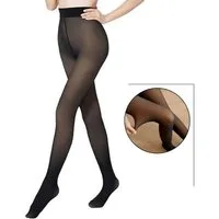 Cocain underwear Thermostrumpfhose gefütterte Strumpfhose schwarz Komfortbund Blickdicht Innenfleece (1 St) von außen wirkt sie deshalb transparent