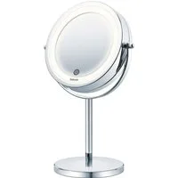 BEURER Kosmetikspiegel BS 55 beleuchteter Kosmetikspiegel mit 7-facher Vergrößerung, Beauty-Spiegel mit LED-Licht und Dimmfunktion, 2 Spiegelflächen