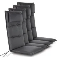 Aspero Hochlehnerauflage 4 Hochlehner Stuhlauflagen Sitzpolster, (Set), Wasserdicht