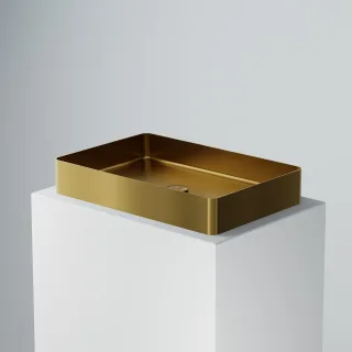 Steinberg Serie 442 Waschtisch Aufsatzbecken aus Edelstahl, brushed gold, 442 7110 BG 442 7110 BG