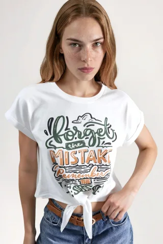 Bedrucktes Crop-Top-T-Shirt