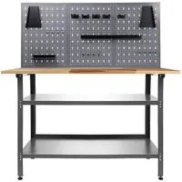 ONDIS24 Werkstatt-Set, Werkbank & Lochwand, inkl. 22-tlg. Hakenset