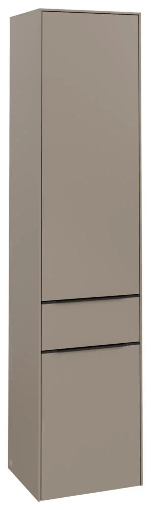 Villeroy & Boch Subway 3.0 Hochschrank, 2 Türen, 1 Auszug, 400 x 1710 x 346,5 mm, Taupe / Taupe C59101VM