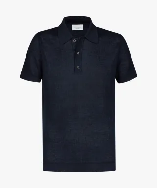 Profuomo - Navy Leinen-Baumwoll-Polo navy - Gr. - XL