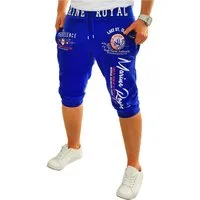 Jaylvis Bermudas Herren Short 3/4 Hose Kurze Jogginghose Sport Marine Royal Elastikbund mit Tunnelzug, aus Baumwolle