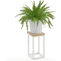 LAMO Manufaktur Blumenständer LAMO Manufaktur 30cm Pflanzenständer Blumenständer Gestell: Grauweiß (Schweberegal Massiv 100% Echtholz, 1 St., 2-Teilig)