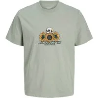 Jack & Jones Rundhalsshirt Jack&Jones XXL T-Shirt salbeigrün Skull JORCATSKILLS