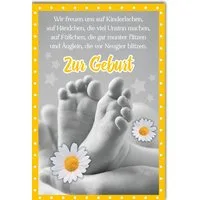 Verlag Dominique Grußkarten Geburt - Baby - Freudiges Ereignis - Karte mit Umschlag - Babyfüßchen