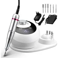 CkeyiN Pro Maniküre-Pediküre-Set Nagelfräser Professionell,45000RPM,Nagelfräser für Gelnägel, für Acrylnägel,mit LCD-Display,Bit-Lock Design, für den Heimgebrauch und Nagelstudios