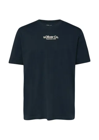 s.Oliver Red Label - T-Shirt mit Crew Neck blau - Gr. - L