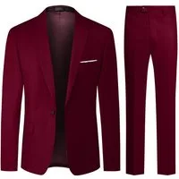 Allthemen Anzug Herren Slim Fit Hochzeitanzug mit einem Knopf Herrenanzug Set