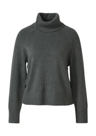 s.Oliver Red Label - Rollkragenpullover mit seitlichem Knopf-Detail grau - Gr. - 46
