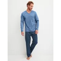 CALIDA Schlafanzug Relax Imprint 2 (2 tlg) atmungsaktiv, Cotton, leicht, weicher Single-Jersey