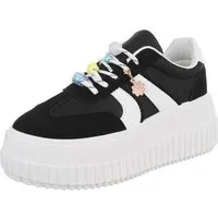 Ital-Design Plateausneaker mit verspielten Details für Damen Sneaker (91409142) Keilabsatz/Wedge Sneakers Low in Schwarz