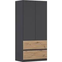 rauch Drehtürenschrank Kleiderschrank Schrank Garderobe COSTA in den Breiten 91/136/181 cm (in 3 Ausstattungen BASIC/CLASSIC/PREMIUM) viel Platz, grifflose Front und Push-to-Open Funktion MADE IN GERMANY