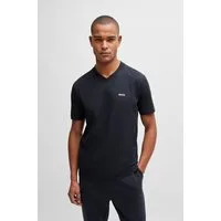 BOSS GREEN T-Shirt Tee V Regular Fit Stretch Jersey Cotton, Logo on Chest, V Ausschnitt