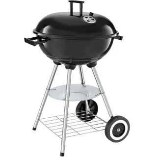 tectake Kugelgrill, Schwarz, Silber, Metall, 75 cm, Grills & Outdoor-Küchen, Holzkohlegrills