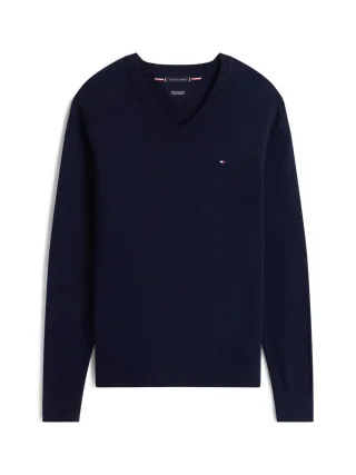 Tommy Hilfiger - Pullover aus Baumwoll-Kaschmirmix blau - Gr. - S
