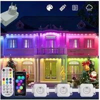 Lapamax LED-Streifen Permanente Außenbeleuchtung Outdoor Wasserdicht Trauflichter Musiksyn, 15M 30M RGBIC LED Streifen Lichterkette für Garten Party Wandleuchten