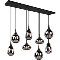 TRIO Leuchten LED Pendelleuchte, LED wechselbar, Warmweiß, große ausgefallene Rauch-glas Lampen für über-n Esstisch hängend