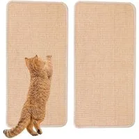 BlingBin Kratzmatte 2 Stück Kratzmatte Katze, 60x30cm Teppich Katzen Kratzteppich Sisal, (2er Set, 2-tlg., 2 Stück), Teppich Vorleger für Sofa Möbel Tür Kratzschutz, Katze Kratzschutzfür