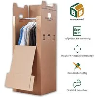 BB-Verpackungen Umzugskarton Kleiderbox, 2-wellig, 40kg Traglast, 600 mm x 510 mm x 1350 mm