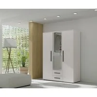 Marmex Möbel Kleiderschrank MAXIONE 12 Drehtürenschrank Spiegelschrank 150 x 205,7 x 59 Schubladen, Garderobenschrank