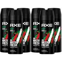 axe Deo-Spray 6 x Axe Men Deodorant / Bodyspray "Africa" - 150 ml, 6-tlg., bekämpft geruchsbildende Bakterien und unangenehme Gerüche