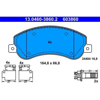 ATE Bremsbel?ge vorne VW Amarok 13.0460-3860.2