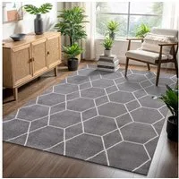 Sanat Teppich Trellis, rechteckig, Höhe: 10 mm, Kurzflor, skandi, boho, auch als Läufer und in rund