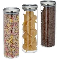 relaxdays Vorratsglas 3er Set 1,6 Lit, Glas