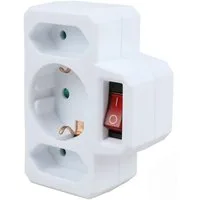 BURI Steckdosen Adapter 3-fach Mehrfachstecker Mehrfachsteckdose Verteiler Mehrfachsteckdose