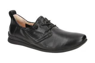 Think 538 elegante Slipper Damenschuhe schwarz - Echtleder Fu?bett Gummisohle