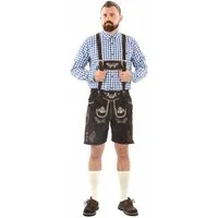 Alessandro Salvarini Trachtenlederhose ASFerdl Lederhose in Trachtenstil in kurzer Schnittform aus Echtleder