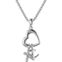 trendor Kette mit Anhänger Glaube Liebe Hoffnung Anhänger mit Silber 925