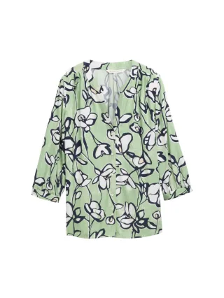 Tom Tailor - Bluse mit Muster grün - Gr. - 36