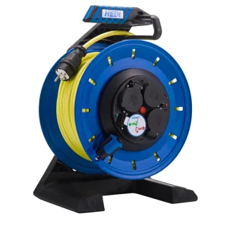 HEDI Vollkunststoff-Kabeltrommel Generation 7 Champion Ø 290 mm mit Schleifring, gelb - K7SR40UTF