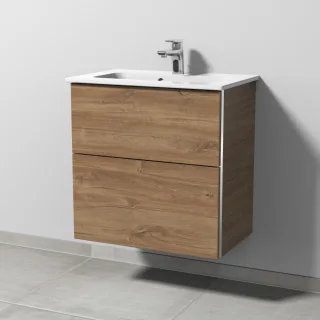 Sanipa 3way Waschtischunterbau zu Duravit ME by Starck Waschtisch mit 2 Auszügen, Eiche-Kansas BR72259