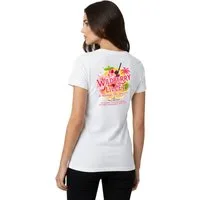 Banco T-Shirt Damen White Berry Lillet Print Shirt Kurzarm Rundhals (Einzelteil) Detailreicher Wildberry-Lillet-Rückendruck mit Rezept-Grafik