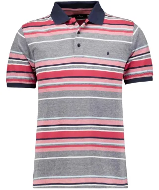 RAGMAN - Poloshirt gestreift jeansblau - Gr. - M