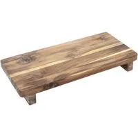 Spetebo Tablett Teakholz Dekotablett rechteckig mit Füßen, Teakholz, (Anzahl, 1-tlg., 1x Tablett), Naturprodukt